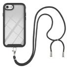 For iPhone SE 2022 / SE 2020 / 8 / 7 / 6s / 6 Starry Sky Solid Color Series Shockproof PC + TPU Protective Case with Neck Strap(Black) - 1