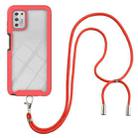 For Motorola Moto G Stylus 2021 Starry Sky Solid Color Series Shockproof PC + TPU Protective Case with Neck Strap(Red) - 1