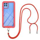 For Motorola Moto G Stylus 5G Starry Sky Solid Color Series Shockproof PC + TPU Protective Case with Neck Strap(Red) - 1