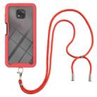 For Motorola Moto G Power 2021 Starry Sky Solid Color Series Shockproof PC + TPU Protective Case with Neck Strap(Red) - 1