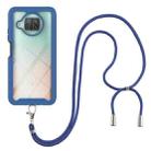 For Xiaomi Mi 10T Lite Starry Sky Solid Color Series Shockproof PC + TPU Protective Case with Neck Strap(Blue) - 1