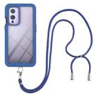 For OnePlus 9 Starry Sky Solid Color Series Shockproof PC + TPU Protective Case with Neck Strap(Blue) - 1
