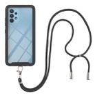 For Samsung Galaxy A32 5G Starry Sky Solid Color Series Shockproof PC + TPU Protective Case with Neck Strap(Black) - 1