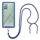 For Samsung Galaxy Note20 Starry Sky Solid Color Series Shockproof PC + TPU Protective Case with Neck Strap(Blue) - 1