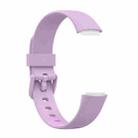 For Fitbit Luxe Silicone Color Buckle Watch Band, Size:S(Light Purple) - 3