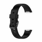 For Fitbit Luxe Silicone Color Buckle Watch Band, Size:L(Black) - 1
