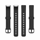 xDfind For Fitbit Luxe Silicone Color Buckle Watch Band, Size:L(Black) - 2