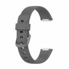 For Fitbit Luxe Silicone Color Buckle Watch Band, Size:L(Grey) - 1