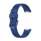 For Fitbit Luxe Silicone Color Buckle Watch Band, Size:L(Dark Blue) - 1