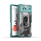 For Google Pixel 6 PC + TPU Shockproof Protective Case with Metal Ring Holder(Green) - 1