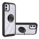 For iPhone 11 Starry Sky Solid Color Series Shockproof PC + TPU Protective Case with Ring Holder & Magnetic Function (Black) - 1