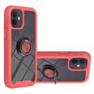 For iPhone 12 mini Starry Sky Solid Color Series Shockproof PC + TPU Protective Case with Ring Holder & Magnetic Function (Red) - 1