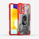 For Samsung Galaxy A52 PC + TPU Shockproof Protective Case with Metal Ring Holder(Red) - 1
