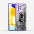 For Samsung Galaxy A52 PC + TPU Shockproof Protective Case with Metal Ring Holder(Purple) - 1