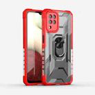 For Samsung Galaxy M12 PC + TPU Shockproof Protective Case with Metal Ring Holder(Red) - 1