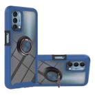 For OnePlus Nord N200 5G Starry Sky Solid Color Series Shockproof PC + TPU Protective Case with Ring Holder & Magnetic Function(Blue) - 1