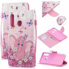 For Huawei P30 Lite Colored Drawing Pattern Cross Texture Horizontal Flip PU Leather Case with Holder & Card Slots & Wallet(Butterfly Elephant) - 1