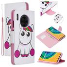 For Huawei Mate 30 Colored Drawing Pattern Cross Texture Horizontal Flip PU Leather Case with Holder & Card Slots & Wallet(Pink Unicorn) - 1