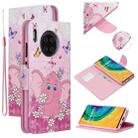 For Huawei Mate 30 Colored Drawing Pattern Cross Texture Horizontal Flip PU Leather Case with Holder & Card Slots & Wallet(Butterfly Elephant) - 1