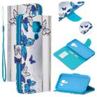 For Huawei Mate 30 Lite Colored Drawing Pattern Cross Texture Horizontal Flip PU Leather Case with Holder & Card Slots & Wallet(Blue Butterfly) - 1