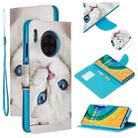 For Huawei Mate 30 Pro Colored Drawing Pattern Cross Texture Horizontal Flip PU Leather Case with Holder & Card Slots & Wallet(Blue Eye Cat) - 1