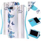 Colored Drawing Pattern Cross Texture Horizontal Flip PU Leather Case with Holder & Card Slots & Wallet For iPhone 8 Plus / 7 Plus(Blue Butterfly) - 1