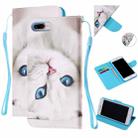 Colored Drawing Pattern Cross Texture Horizontal Flip PU Leather Case with Holder & Card Slots & Wallet For iPhone 8 Plus / 7 Plus(Blue Eye Cat) - 1