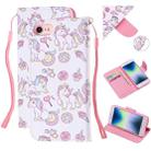For iPhone SE 2022 / SE 2020 / 8 / 7 Colored Drawing Pattern Cross Texture Horizontal Flip PU Leather Case with Holder & Card Slots & Wallet(Ice Cream Unicorn) - 1