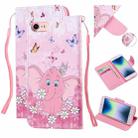 For iPhone SE 2022 / SE 2020 / 8 / 7 Colored Drawing Pattern Cross Texture Horizontal Flip PU Leather Case with Holder & Card Slots & Wallet(Butterfly Elephant) - 1