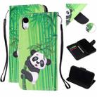 Colored Drawing Pattern Cross Texture Horizontal Flip PU Leather Case with Holder & Card Slots & Wallet For iPhone XR(Panda Bamboo) - 1