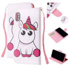 Colored Drawing Pattern Cross Texture Horizontal Flip PU Leather Case with Holder & Card Slots & Wallet For iPhone XS Max(Pink Unicorn) - 1