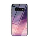 For Samsung Galaxy S10+ Starry Sky Painted Tempered Glass TPU Shockproof Protective Case(Dream Sky) - 1