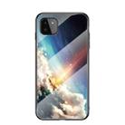 For Samsung Galaxy A22 Starry Sky Painted Tempered Glass TPU Shockproof Protective Case(Bright Stars) - 1