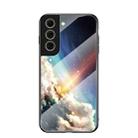 For Samsung Galaxy S21 FE Starry Sky Painted Tempered Glass TPU Shockproof Protective Case(Bright Stars) - 1