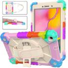 For Samsung Galaxy Tab A 8.0 (2019)T290/T295 Contrast Color Robot Shockproof Silicon + PC Protective Case with Holder & Shoulder Strap(Colorful Mint) - 1