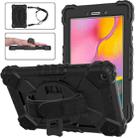 For Samsung Galaxy Tab A 8.0 (2019)T290/T295 Contrast Color Robot Shockproof Silicon + PC Protective Case with Holder & Shoulder Strap(Black) - 1