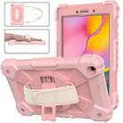 For Samsung Galaxy Tab A 8.0 (2019)T290/T295 Contrast Color Robot Shockproof Silicon + PC Protective Case with Holder & Shoulder Strap(Rose Gold) - 1