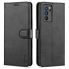 For OPPO Reno6 5G AZNS Skin Feel Calf Texture Horizontal Flip Leather Case with Card Slots & Holder & Wallet(Black) - 1