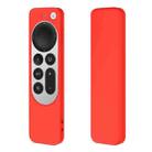 Silicone Protective Case Cover with Rope For Apple TV 4K 4th Siri Remote Controller(Red) - 2
