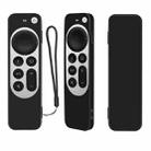 Silicone Protective Case Cover with Rope For Apple TV 4K 4th Siri Remote Controller(Black) - 1