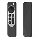Silicone Protective Case Cover with Rope For Apple TV 4K 4th Siri Remote Controller(Black) - 2