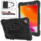 Contrast Color Robot Shockproof Silicon + PC Protective Case with Holder & Shoulder Strap For iPad 9.7 (2018) & (2017) / Air 2 / Air(Black) - 1