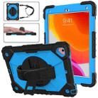Contrast Color Robot Shockproof Silicon + PC Protective Case with Holder & Shoulder Strap For iPad 9.7 (2018) & (2017) / Air 2 / Air(Black+Blue) - 1