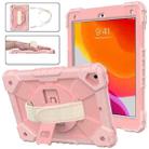 Contrast Color Robot Shockproof Silicon + PC Protective Case with Holder & Shoulder Strap For iPad 9.7 (2018) & (2017) / Air 2 / Air(Rose Gold) - 1