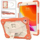 Contrast Color Robot Shockproof Silicon + PC Protective Case with Holder & Shoulder Strap For iPad 9.7 (2018) & (2017) / Air 2 / Air(Coral Orange+Beige) - 1