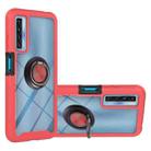 For TCL 20S Starry Sky Solid Color Series Shockproof PC + TPU Protective Case with Ring Holder & Magnetic Function(Red) - 1