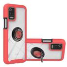For LG K42 / K52 / Q52 / K62 / Q62 Starry Sky Solid Color Series Shockproof PC + TPU Protective Case with Ring Holder & Magnetic Function(Red) - 1