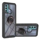 For Motorola Moto G60 Starry Sky Solid Color Series Shockproof PC + TPU Protective Case with Ring Holder & Magnetic Function(Black) - 1