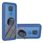 For Motorola Moto G Play 2021 Starry Sky Solid Color Series Shockproof PC + TPU Protective Case with Ring Holder & Magnetic Function(Blue) - 1