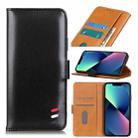 For iPhone 13 mini 3-Color Pearl Texture Magnetic Buckle Horizontal Flip PU Leather Case with Card Slots & Wallet & Holder (Black) - 1